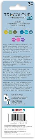 Spectrum Noir TriColour Brush Nib Watercolour Markers Colouring Pack of 3 - Unique 3-in-1 Blendable Colour Shade Effect - Colour Basics in Saudi Arabia