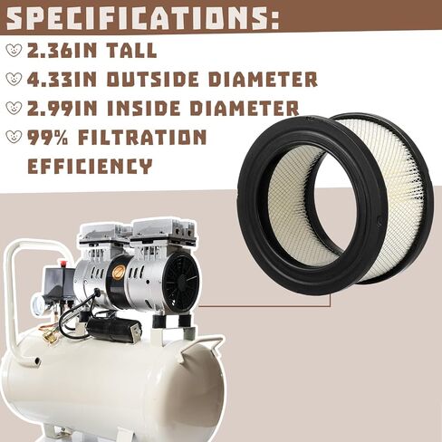 8 Pcs Paper Element for Air Compressor Air Intake Filter Element Air Compressor Filter Air Filter for Compressors Replaces Compatible with CAMPBELL HAUSFELD STO739-3 AND STO739-3AU in Saudi Arabia