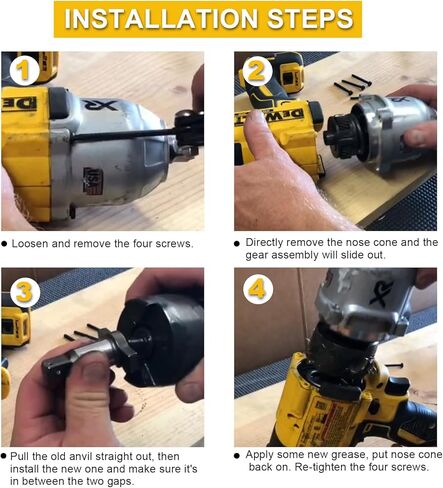 N415874 1/2 سندان مجموعة استبدال سندان دبوس الماسكة لمفتاح الربط اللاسلكي Dewalt DCF899 DCF899B DCF899M1 DCF899P1 DCF899P2، وليس لـ DCF899 Type4 in Kuwait