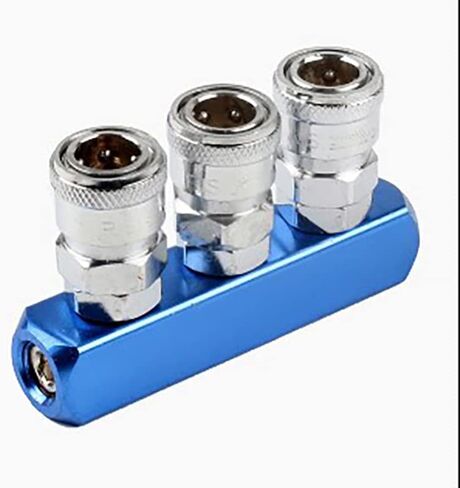 Air Hose Splitter, Quick Connect Air Hose Splitter Coupler Air Compressor Splitter(Round 3 Way) in Saudi Arabia