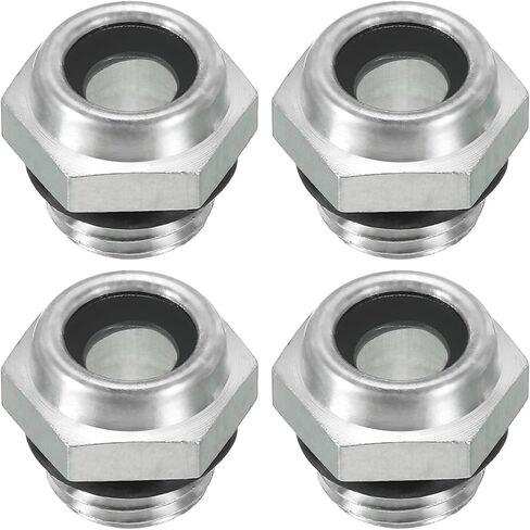 PATIKIL Air Compressor Oil Sight Glass, 4 Pack G 1/4" Male Thread Aluminum Alloy Oil Liquid Level Gauge Air Compressor Parts with O-ring in Saudi Arabia