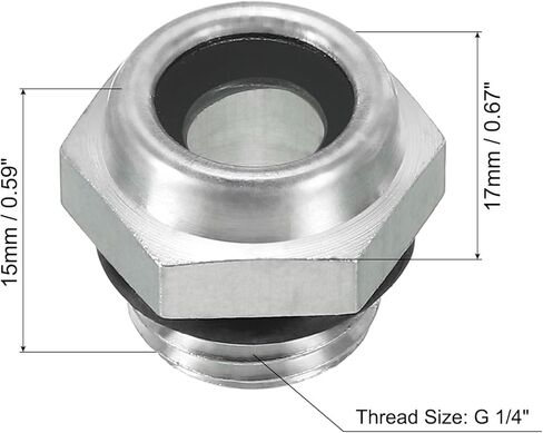 PATIKIL Air Compressor Oil Sight Glass, 4 Pack G 1/4" Male Thread Aluminum Alloy Oil Liquid Level Gauge Air Compressor Parts with O-ring in Saudi Arabia