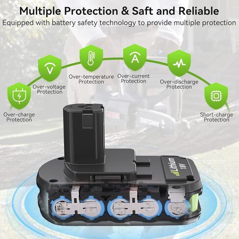 استبدال مطور بقدرة 3000 مللي أمبير في الساعة لبطارية ليثيوم أيون Ryobi 18 فولت P108 P102 متوافقة مع أدوات الطاقة اللاسلكية لبطارية Ryobi 18 فولت واحد + وشواحن بطاريات 18 فولت واحد + in Kuwait