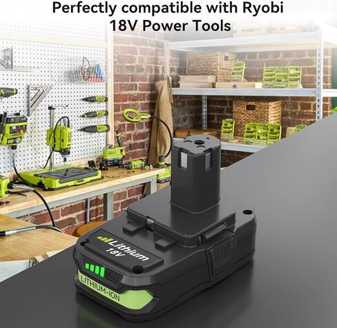 استبدال مطور بقدرة 3000 مللي أمبير في الساعة لبطارية ليثيوم أيون Ryobi 18 فولت P108 P102 متوافقة مع أدوات الطاقة اللاسلكية لبطارية Ryobi 18 فولت واحد + وشواحن بطاريات 18 فولت واحد + in Kuwait
