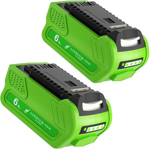 Bonacell 2Pack 6.5Ah 40V بطارية بديلة لبطارية الليثيوم GreenWorks 40V متوافقة مع GreenWorks 40 Volt Max Power Tools 29252 20202 22262 25312 25322 20642 22272 27062 21242 in Kuwait