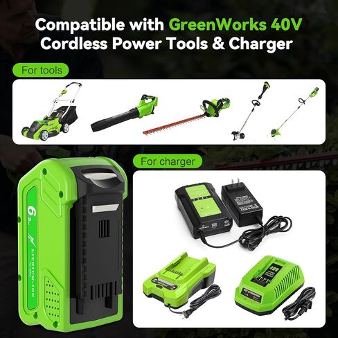Bonacell 2Pack 6.5Ah 40V بطارية بديلة لبطارية الليثيوم GreenWorks 40V متوافقة مع GreenWorks 40 Volt Max Power Tools 29252 20202 22262 25312 25322 20642 22272 27062 21242 in Kuwait