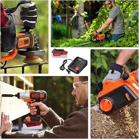 بطارية بديلة من FirstPower متوافقة مع بطارية ليثيوم بلاك اند ديكر 7.5 أمبير 20 فولت بحد أقصى LBXR20-OPE LB20 LBX20 LBX4020 LB2X4020-OPE وقت تشغيل ممتد وشاحن بطارية ليثيوم 20 فولت بحد أقصى in Kuwait