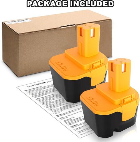 2 Pack 3600mAh 12V Replacement for Ryobi 12V Battery Ni-Mh Compatible with Ryobi 12 Volt Battery 3.6Ah 1311148 130147008 1400652 1400670 4400005 1400143 HP1202M Battery Cordless Power Tools (Yellow) in Saudi Arabia