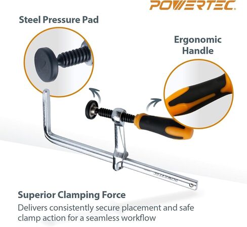 طقم سكة دليل منشار المسار POWERTEC 110 بوصة لماكيتا وفيستول، يتضمن قضبان توجيه 2PK مقاس 55 بوصة، وموصلات سكة توجيه دليل 2PK، ومشابك منشار المسار 2PK 7 بوصة (72057) in Kuwait