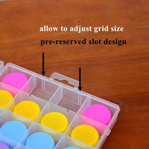 BangQiao 4 عبوات قابلة للتعديل 24 شبكة حافظة حاوية بلاستيكية شفافة، صندوق مقسم تخزين منظم شفاف للأجهزة، المسمار، الأظافر، التثبيت، مجموعة التعليق، مرساة الحائط، إسفين in Kuwait