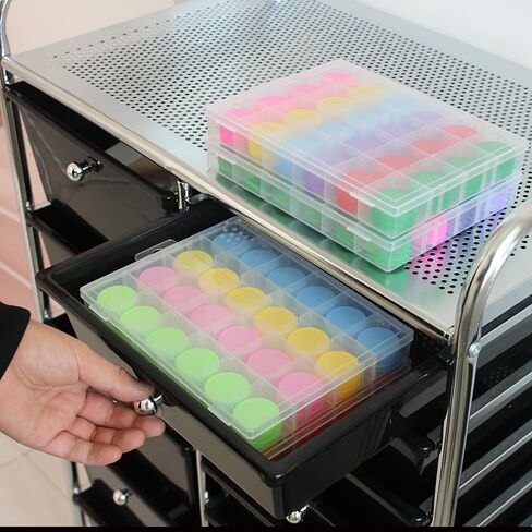 BangQiao 4 عبوات قابلة للتعديل 24 شبكة حافظة حاوية بلاستيكية شفافة، صندوق مقسم تخزين منظم شفاف للأجهزة، المسمار، الأظافر، التثبيت، مجموعة التعليق، مرساة الحائط، إسفين in Kuwait