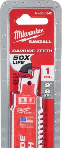 Milwaukee Wrecker 9 in. Carbide Tipped Reciprocating Saw Blade 6 TPI 1 pk - Case of: 1; in Saudi Arabia