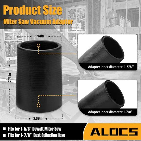 استبدال محول تفريغ المنشار الميتري لديوالت - يناسب 1 7/8 بوصة خرطوم تجميع الغبار ملحقات المنشار الميتري لمتجر Vac in Kuwait