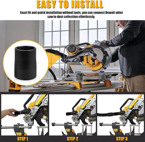 استبدال محول تفريغ المنشار الميتري لديوالت - يناسب 1 7/8 بوصة خرطوم تجميع الغبار ملحقات المنشار الميتري لمتجر Vac in Kuwait