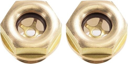 uxcell Oil Liquid Level Gauge Sight Glass G3/4 Male Threaded Brass Air Compressor Fittings with O-Ring, Yellow 2Pcs in Saudi Arabia