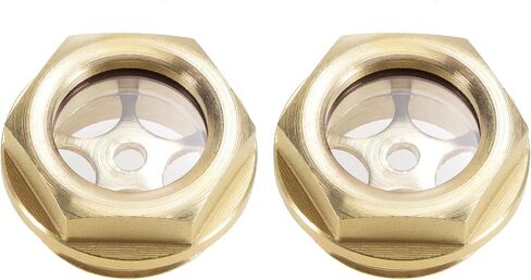 uxcell Oil Liquid Level Gauge Sight Glass G3/4 Male Threaded Brass Air Compressor Fittings with O-Ring, Yellow 2Pcs in Saudi Arabia
