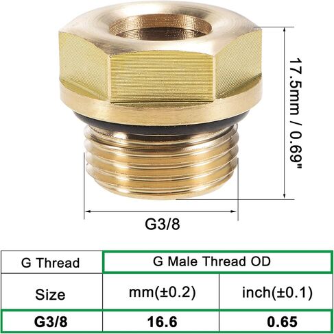 uxcell Oil Liquid Level Gauge Sight Glass G3/4 Male Threaded Brass Air Compressor Fittings with O-Ring, Yellow 2Pcs in Saudi Arabia