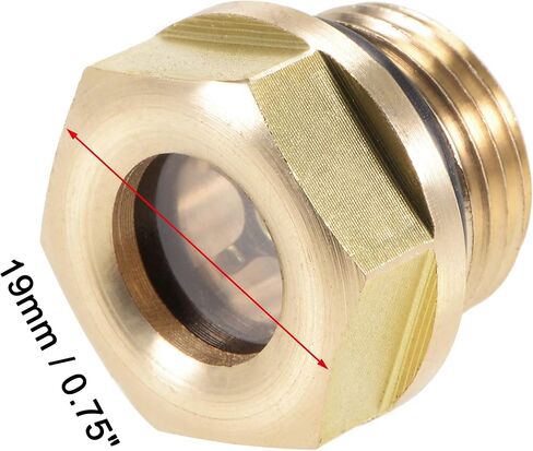 uxcell Oil Liquid Level Gauge Sight Glass G3/4 Male Threaded Brass Air Compressor Fittings with O-Ring, Yellow 2Pcs in Saudi Arabia