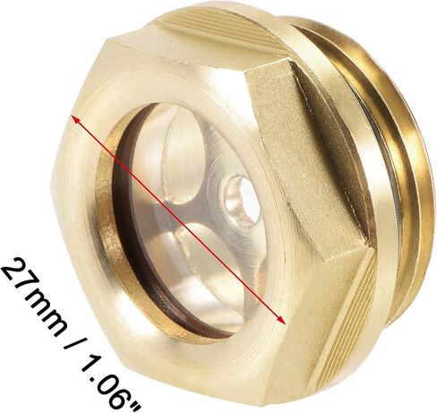 uxcell Oil Liquid Level Gauge Sight Glass G3/4 Male Threaded Brass Air Compressor Fittings with O-Ring, Yellow 2Pcs in Saudi Arabia