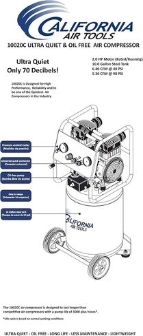 California Air Tools 10020CAD-22060 Ultra Quiet, Oil-Free and Powerful 2 Hp Air Compressor with Auto Drain Valve in Saudi Arabia