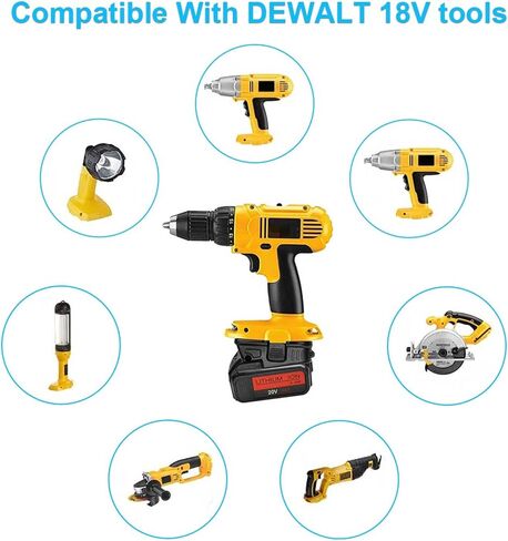 استبدال محول البطارية لـ DCA1820 المتوافق مع أدوات Dewalt 18V إلى 20V يناسب محول بطارية الليثيوم 20V DCB205 DCB206 فقط (أسود) in Kuwait