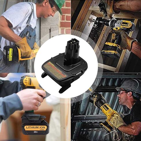 استبدال محول البطارية لـ DCA1820 المتوافق مع أدوات Dewalt 18V إلى 20V يناسب محول بطارية الليثيوم 20V DCB205 DCB206 فقط (أسود) in Kuwait