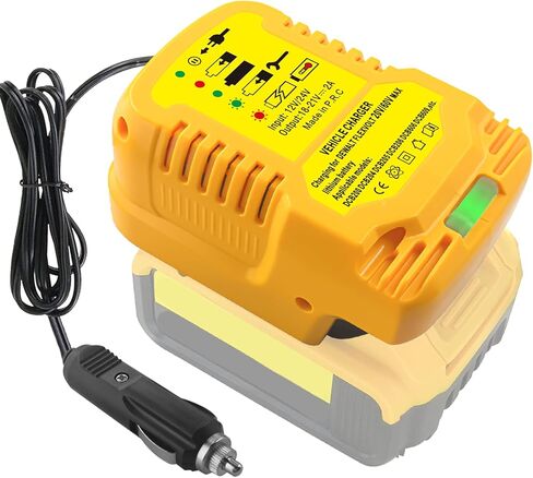 استبدل شاحن السيارة الصغير DCB112 لبطارية Dewalt 20V، شاحن سيارة سريع محمول لـ Dewalt 20V/60V، قابس ولاعة السجائر، مقاس 1/2 لـ DCB112 (فقط لبطارية 20V/60V) in Saudi Arabia