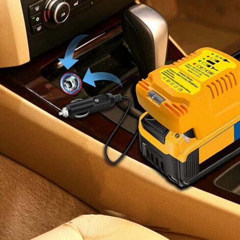 استبدل شاحن السيارة الصغير DCB112 لبطارية Dewalt 20V، شاحن سيارة سريع محمول لـ Dewalt 20V/60V، قابس ولاعة السجائر، مقاس 1/2 لـ DCB112 (فقط لبطارية 20V/60V) in Saudi Arabia