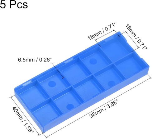 5 قطع من Uxcell صناديق تخزين 40 × 98 مم لأدوات تحول مخرطة CNC، حشوات كربيد، أزرق in Kuwait