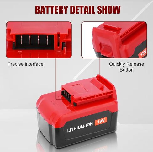 PC18BLX 18V 6000mAh Lithium Replacement Battery for Porter Cable 18V Battery Compatible with Porter Cable 18 Volt Battery PC18B PC18BL PC18BLX PCC489N PC188 PCXMVC Battery Cordless Power Tools in Kuwait