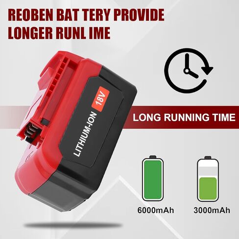 PC18BLX 18V 6000mAh Lithium Replacement Battery for Porter Cable 18V Battery Compatible with Porter Cable 18 Volt Battery PC18B PC18BL PC18BLX PCC489N PC188 PCXMVC Battery Cordless Power Tools in Kuwait
