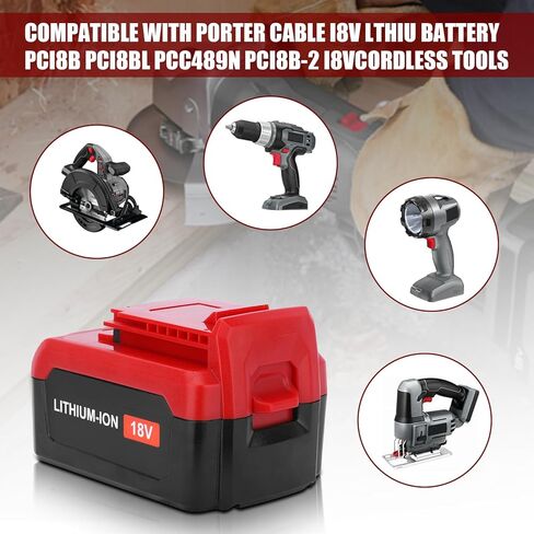PC18BLX 18V 6000mAh Lithium Replacement Battery for Porter Cable 18V Battery Compatible with Porter Cable 18 Volt Battery PC18B PC18BL PC18BLX PCC489N PC188 PCXMVC Battery Cordless Power Tools in Kuwait