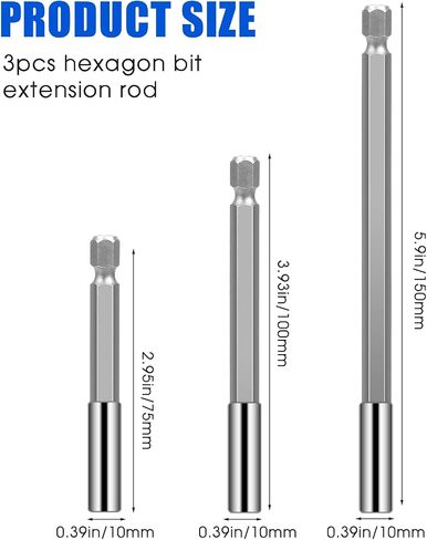 3PCS Magnetic Drill Bit Holder Drill Bit Extension with 3PCS PH2 Screwdriver Bit 1/4" Hex Shank S2 Steel Magnetic Drill Bit Extension for Automotive Maintenance DIY Repair Work, 2 4 6-inch Extensions in Saudi Arabia