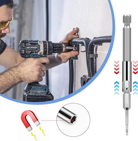 3PCS Magnetic Drill Bit Holder Drill Bit Extension with 3PCS PH2 Screwdriver Bit 1/4" Hex Shank S2 Steel Magnetic Drill Bit Extension for Automotive Maintenance DIY Repair Work, 2 4 6-inch Extensions in Saudi Arabia