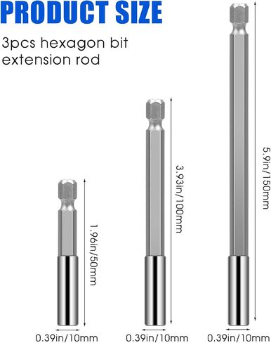 3PCS Magnetic Drill Bit Holder Drill Bit Extension with 3PCS PH2 Screwdriver Bit 1/4" Hex Shank S2 Steel Magnetic Drill Bit Extension for Automotive Maintenance DIY Repair Work, 2 4 6-inch Extensions in Saudi Arabia