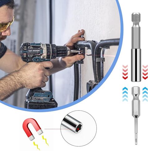 3PCS Magnetic Drill Bit Holder Drill Bit Extension with 3PCS PH2 Screwdriver Bit 1/4" Hex Shank S2 Steel Magnetic Drill Bit Extension for Automotive Maintenance DIY Repair Work, 2 4 6-inch Extensions in Saudi Arabia