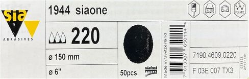 Sia Abrasive Hook & Loop Sanding Discs, 6 inch, No Hole, for Auto Sanding, Featheredging, Primer Sanding, Paint Preparation, E-Coat Sanding (Pack of 50) (Grit-180) in Saudi Arabia