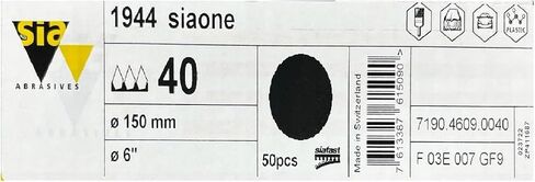 Sia Abrasive Hook & Loop Sanding Discs, 6 inch, No Hole, for Auto Sanding, Featheredging, Primer Sanding, Paint Preparation, E-Coat Sanding (Pack of 50) (Grit-180) in Saudi Arabia