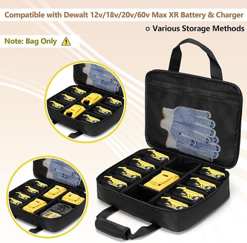 حقيبة تخزين البطارية متوافقة مع بطارية وشاحن Dewalt 12V 18V 20V 60V Max، حقيبة حمل بطارية الأدوات مع جيب ملحق لبطاريات 12V 18V 20V 60V 2.0/3.0/4.0/5.0/6.0/9.0 أمبير in Kuwait