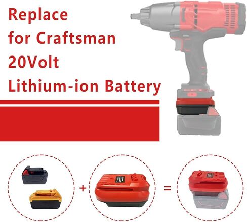Adapter for Craftsman V20 Cordless Tools, DM18MAN Battery for DeWalt 20V Max and for Milwaukee 18V Li-on Battery to Craftsman 20V Batteries in Kuwait