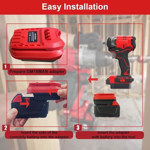 Adapter for Craftsman V20 Cordless Tools, DM18MAN Battery for DeWalt 20V Max and for Milwaukee 18V Li-on Battery to Craftsman 20V Batteries in Kuwait