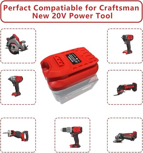 Adapter for Craftsman V20 Cordless Tools, DM18MAN Battery for DeWalt 20V Max and for Milwaukee 18V Li-on Battery to Craftsman 20V Batteries in Kuwait
