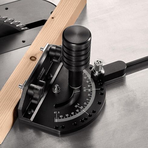 VEVOR Precision Miter Gauge, Standard Slot 3/4'' x 3/8'', Aluminum Alloy Table Saw Miter Gauge with 15 Angle Stops Adjustable Spring Loaded Plunger and Removable Disc, for Woodworking Tool Table Saw in Saudi Arabia