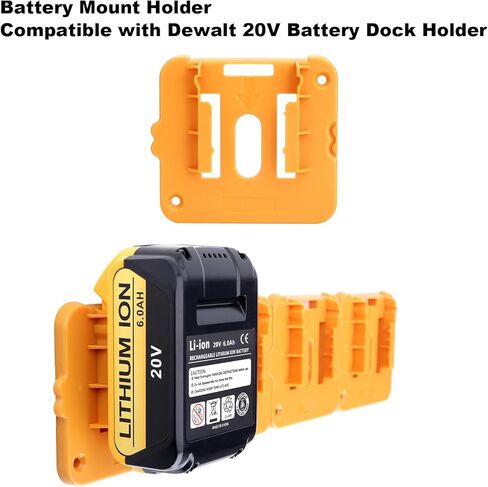 حاملات تركيب بطارية ELEFLY 20 فولت متوافقة مع حامل قاعدة بطارية Dewalt 20 فولت، تخزين البطارية لـ 20 فولت/60 فولت DCB203 DCB204 DCB206 DCB609-5Pack in Kuwait