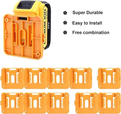 حاملات تركيب بطارية ELEFLY 20 فولت متوافقة مع حامل قاعدة بطارية Dewalt 20 فولت، تخزين البطارية لـ 20 فولت/60 فولت DCB203 DCB204 DCB206 DCB609-5Pack in Kuwait