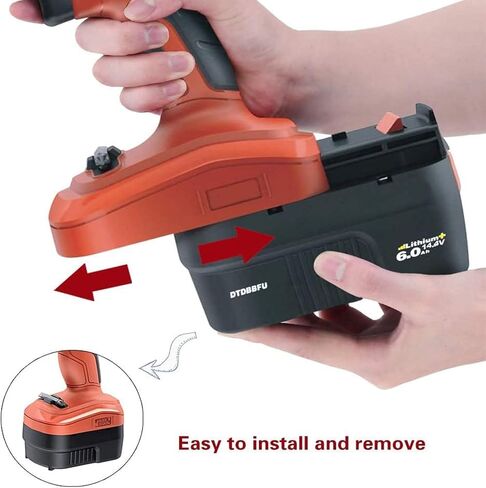 Black and Decker HPB14 14.4V 6.0Ah Lithium Ion Replacement Battery Compatible with Black & Decker 14.4Volt Battery SB14 FS140BX A1714 499936-34 HPD14K-2 CP14KB Cordless Power Tool,with a Fast Charger in Saudi Arabia