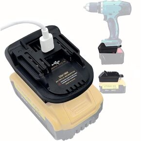 DM18M Battery Adapter for Dewalt Milwaukee to Makita 18V Tools, TEPULAS USB Phone Charger Adapter Converter for Dewalt 18V 20V & Milwaukee M18 18V Battery to Makita 18V Battery (No Battery) in Kuwait
