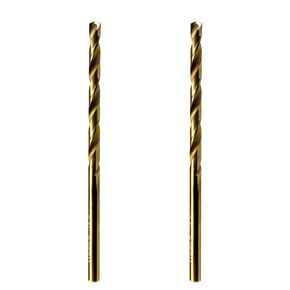 MAXTOOL 5/64" 2pcs Identical Jobber Length Drills HSS M42 Twist Drill Bits 8% Cobalt Fully Ground Golden Straight Shank Drills; JBF42G10R05P2