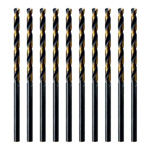 MAXTOOL 5/64" 10pcs Identical Jobber Length Drills HSS M2 Twist Drill Bits Fully Ground Black & Bronze Straight Shank Drills; JBF02H10R05P10