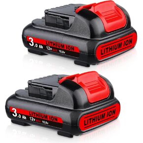 VANON DCB120 3.0Ah 12V Replacement for Dewalt 12V Battery Compatible with 12 Volt Lithium Ion Battery DCB120 DCB121 DCB123 DCB122 DCB124 DCB125 DCB127 Power Tool Battery 2Pack